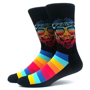 Mens Lion Rasta‎ Style Striped Socks Size 7-11